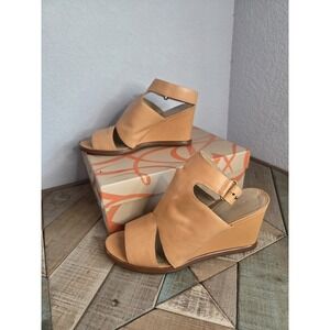 Via Spiga Platform Sling back Sandals Shoes Natural Brown Women's Size 10M